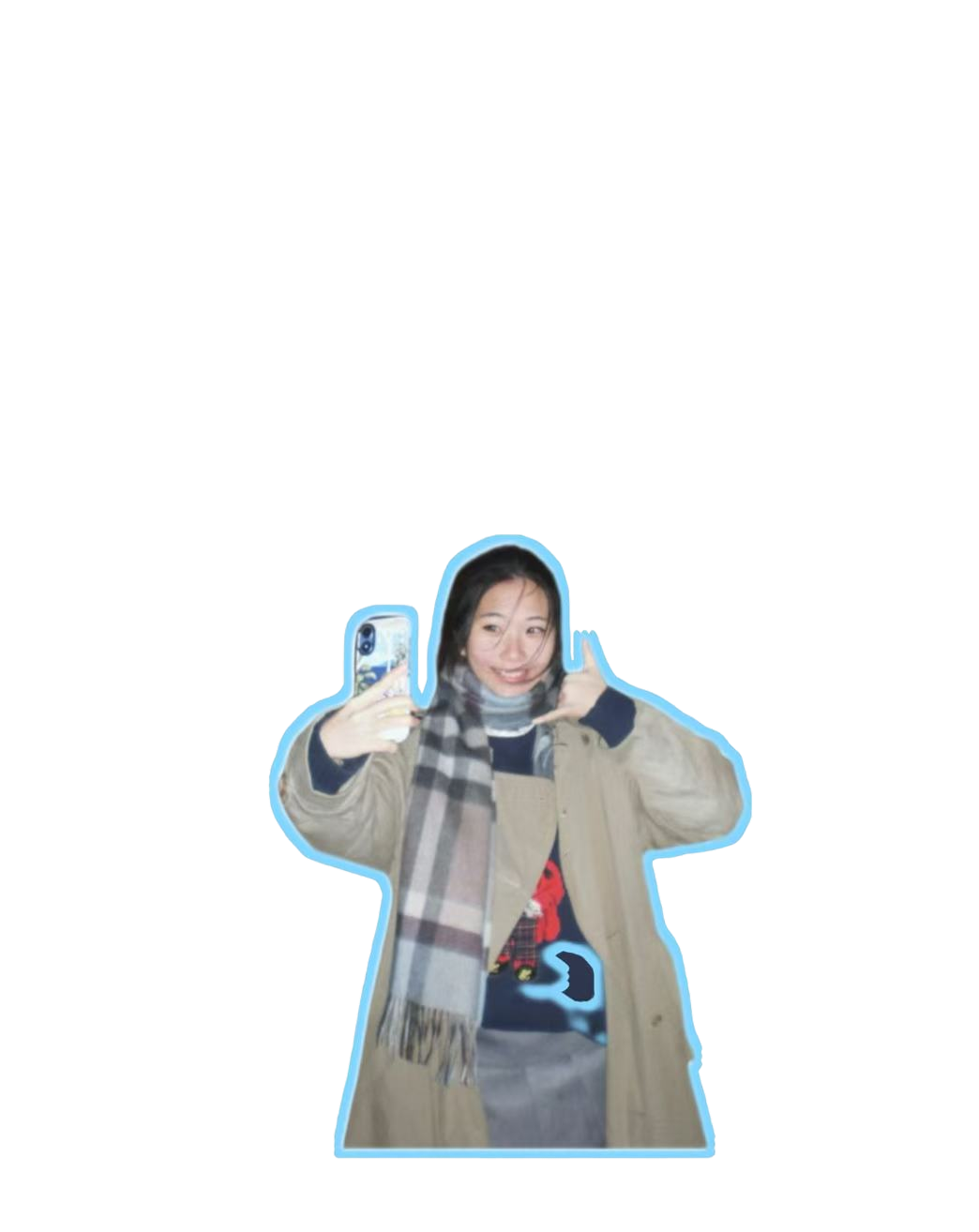 Kelly making a call me gesture